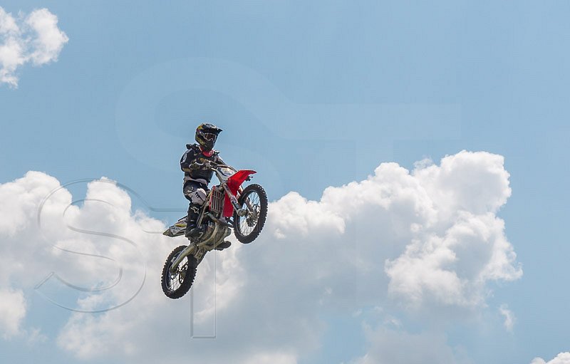 Grabbing Air Moto Jump